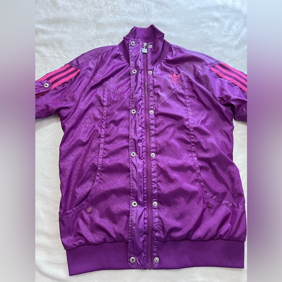 Purple and pink Adidas bomber/ rain jacket size Large - Picture 8 of 12